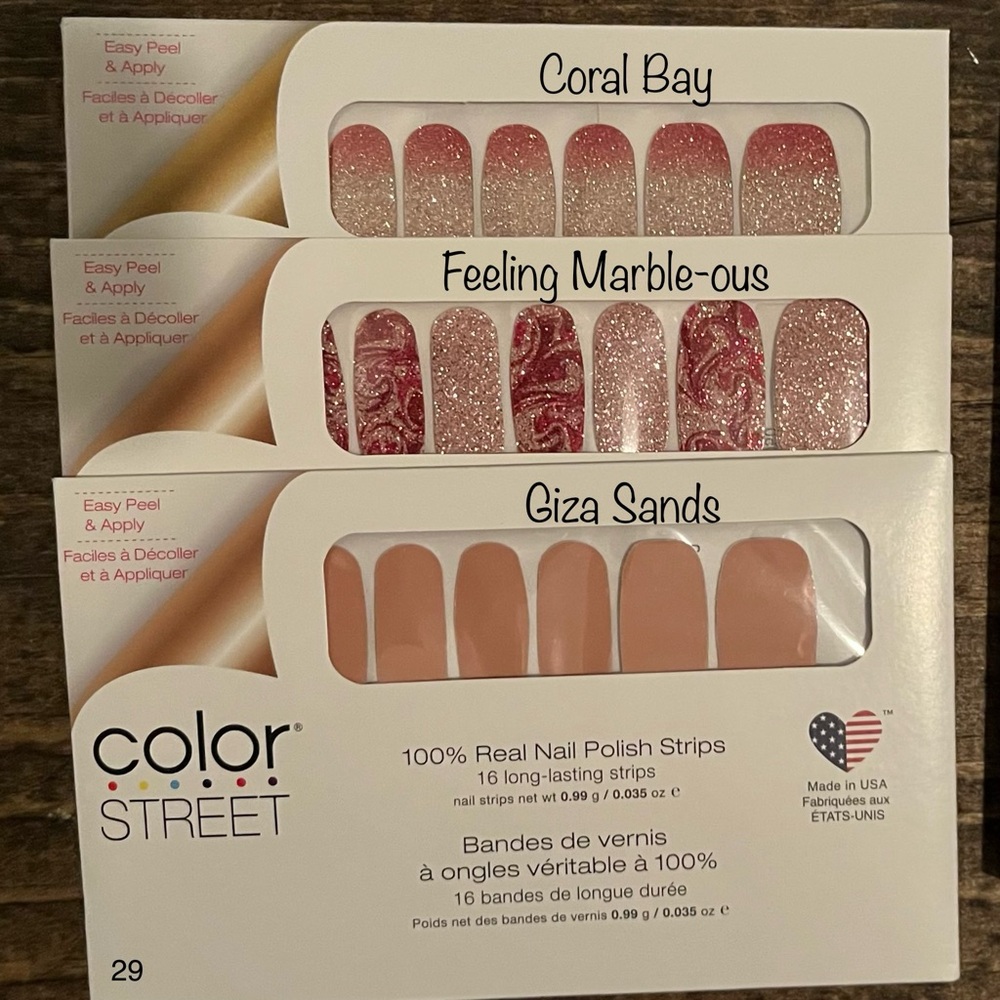 NWT 3 Retired Color Street Nail Polish Strips!
